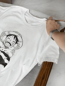 LUFFY Camiseta Unisex One Piece personaje, Ropa Anime One Piece - Blanco - Ver 2