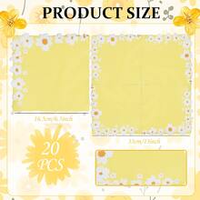 20pcs/40pcs Yellow-Themed Daisy Pattern Party Napkins, 6.5inch Disposable Paper Napkins Suitable For Birthday, Everyday Gathering, Picnic, Anniversary, Theme Party And Various Festivals, Events And Party Supplies