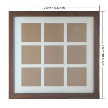 1pc DIY Shell Photo Frame, Handmade For Parents-Child, Couples, Peach Wood Color Frame
