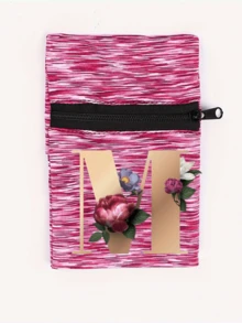 Fashionable New Floral Letter Printed Zipper Wrist Wallet - Girl's Portable Arm Phone Bag And Mini Coin Purse, Outdoor Sports Elastic Running Storage Arm Bag, Anti-Theft Key Hand Card Bag, Suitable For Sports And Travel - Multicolor - View 27