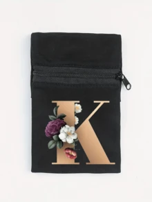 Fashionable New Floral Letter Printed Zipper Wrist Wallet - Girl's Portable Arm Phone Bag And Mini Coin Purse, Outdoor Sports Elastic Running Storage Arm Bag, Anti-Theft Key Hand Card Bag, Suitable For Sports And Travel - Multicolor - View 61