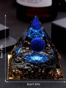 Kim tự tháp năng lượng Orgonite Reiki, quả cầu thạch anh tím tự nhiên, tinh thể chữa bệnh, dụng cụ luân xa, đồ trang trí, đá nhựa, đồ thủ công kim tự tháp trang trí nhà cửa, quà tặng, đồ trang trí để bàn bằng nhựa pha lê sáng tạo, thích hợp cho Giáng sinh, Halloween, Ngày của Cha. - Ngôi sao năm cánh màu xanh - Xem 4