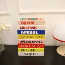 3pcs Cocktail Series Fake Books For Decoration Simulation Book Storage Box Coffee Table Books Ornaments Villa Hotle Home Decor Suitable For Many Scenarios (Room Decor, Home Decor, Bedroom Decor Living Room Decor, Office Decor, Bathroom Decor, / Desktop Decor, TV Cabinet, Lobby, Bookshelf) Various Holiday Gifts. - Multicolor - View 7