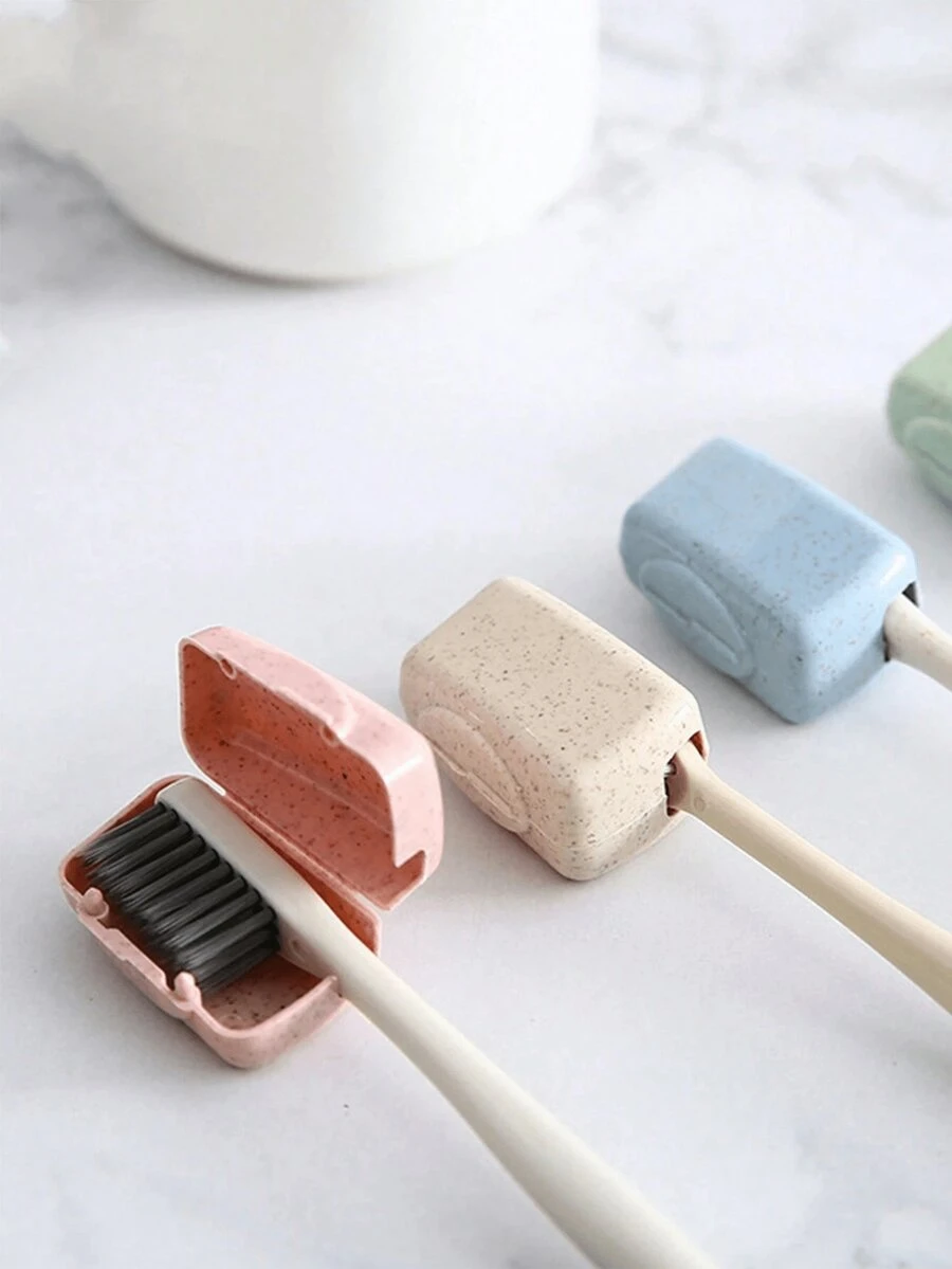 4pcs Portable Toothbrush Holders - Keep Your Toothbrush Clean And Anytime, Anywhere! Toothbrush Holders, Brush Head Covers, Toothbrush Caps, Brush Head Protectors, Travel Accessories, Back To School Essentials, Dorm Necessities, Travel Supplies, Beach Travel Organizer, Women's Travel Perfume, Men's Travel Perfume, Perfume Bottles - Multicolor - View 1