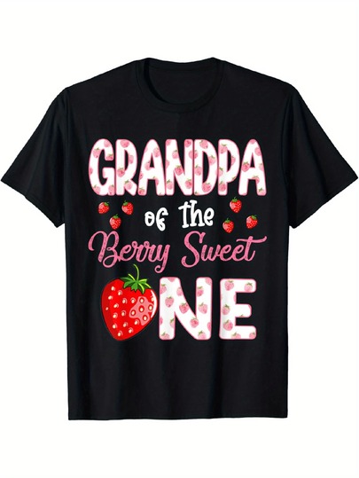 Camiseta del abuelo del primer cumpleaños con diseño de una fresa muy dulce