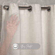 Linen Gauze Voile Curtain CHOOSE SIZE With Microfiber Lining For Rod - Tự nhiên - Xem 2