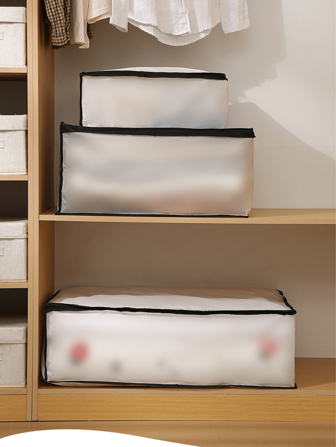 1 st PEVA frostad klädförvaringsväska, stor kapacitet vattentät, dammtät och fukttät förvaringsväska för hushåll, för kläder, filtar, täcken, leksaker, garderobsorganisatör för hushåll, platsbesparande förvaring av garderober, sovrum, hem, sovrumstillbehör