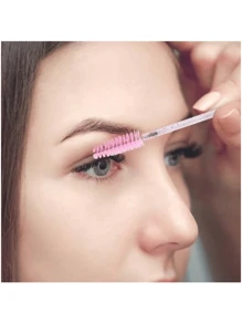 10/20/50/100/200pcs Disposable Flexible Crystal Clear Solid Eyelash Brushes, Easy Lash Extension Makeup Tool, Dual Use For Lashes & Brows, Portable For Women, Suitable As Holiday Gift