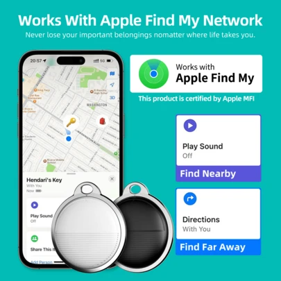 Apple AirTag Locator, Global GPS Tracking Device, Car Locator, Elderly/Wallet/Key/Bag/Pet Anti-Lost Tracker, Mini Locator Tracker - Remote Precise Finding, One-Click Device Call, Long-Lasting Battery (Universal CR2032 Coin Cell), Only Supports IOS System, Car Locator, Halloween & Christmas Gift