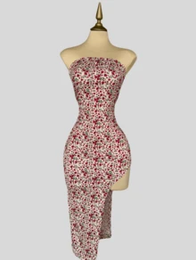 Women Midi Dresses - Coral Pink - View 2