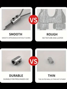 Bộ 8 kẹp khóa dây thép không gỉ, khóa tự khóa có thể điều chỉnh, khóa hai lỗ, cố định dạng ống lồng, dùng cho khóa trang trí nhà cửa, không cần pin - Nhiều màu - Xem 6