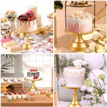 6PCS Cake Stand Set, Gold Metal Cake Stands For Party, Dessert Table Display Set, 3 Size Round Cake Pedestal Stand With Cupcake Risers Stands, Dessert Cake Holders For Weddings, Birthday, Baby Shower - Vàng - Xem 8