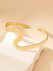 1pc 18K Gold Plated Stainless Steel Geometric Bracelet, Suitable For Holiday And Daily Wear - Geometry - View 3