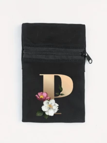 Fashionable New Floral Letter Printed Zipper Wrist Wallet - Girl's Portable Arm Phone Bag And Mini Coin Purse, Outdoor Sports Elastic Running Storage Arm Bag, Anti-Theft Key Hand Card Bag, Suitable For Sports And Travel - Multicolor - View 16