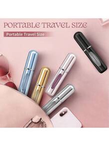 1pc Mini Refillable Travel Perfume Atomizer Bottle, Made Of Durable Aluminum Alloy, Compact & Portable, Suitable For Travel & Outdoor Use, Can Be Filled With Customized Perfume, Enhances Personal Charm, Adds Ritual To Life, Boosts Confidence & Mood. Ideal Gift For Girls, Women, Moms, Boyfriends, Home & Bathroom Decor, Great For Valentine's Day, Mother's Day (Random Color & Style)