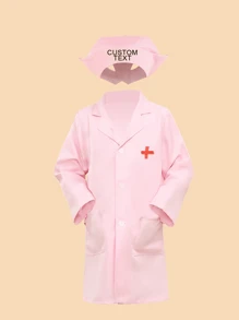 2pcs/Set Kids Nurse Costume, Including Nurse Hat And Nurse Dress, Suitable For 3-8 Years Old Girls Performance Cosplay