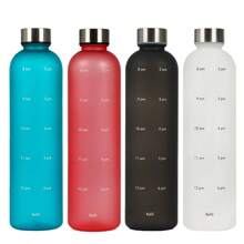 1 1000ML Household Space Cup, Portable Outdoor Large-Capacity Personalized Frosted Sports Water Cup, Plastic Cup, High-Temperature Resistant Anti-Drop Sports Water Cup, Women's Large-Capacity Portable Sealed Water Cup Travel Water Cup
