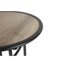 Juego de bar para exteriores de 3 piezas, juego de mesa de bar y sillas para patio, juego de patio de altura de bar - 2 x sillas de bar giratorias, 1 x mesa de bar redonda (tipo madera DPC) - Gris - 1 - Ver 9