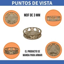 Tortillero armable Mariposa 12 Piezas Mdf Rockkings - Caqui - Ver 3