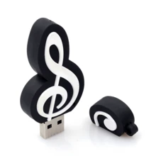 BIYETIMI 吉他系列 USB 2.0 闪存盘，正品容量硅胶闪存盘，音乐礼品记忆棒，128GB/64GB/32GB - 黑與白 - 查看 7