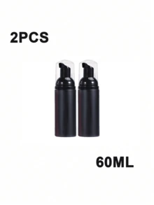 60毫升粉色泡沫按压瓶，睫毛洗发水瓶，旅行泡沫按压瓶，空塑料瓶，可重复灌装迷你皂液器，适用于洗手液、睫毛洗发水、沐浴露，适合旅行、居家和学生返校使用 - 黑色 - 查看 15