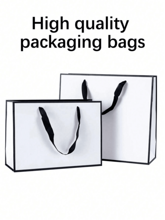 10pcs White Gift Packaging Bags, Suitable For Packaging Gift Boxes, Dolls, Clothes, Shoes, Etc., Applicable For Wedding Gifts, Holiday Gifts, White Gift Packaging Bags