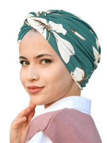 1 pièce Nouveau bonnet beanie torsadé imprimé de fleurs pour femme, couvre-chef polyvalent pour chimiothérapie, voyage, turban imprimé pour femme
