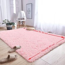 1PC Pink Capet For Living Room Fluffy Rugs For Kids Room Fuzzy Carpet For Teen Soft Polyester Shag Rectangular Rugs For Bedroom Girls Nursery Room Dorm Playroom Home Decor For Teenager - Berwarna merah muda - View 16