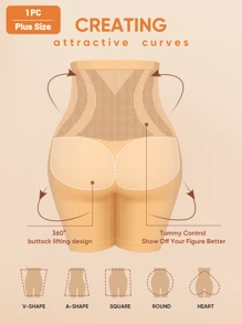 MEIYATING Slip modellanti senza cuciture in vita alta, taglie forti, per il controllo dell'addome, tipo pantaloncino per donna