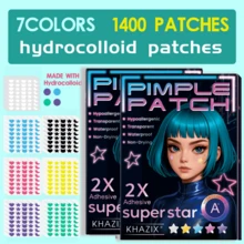 1400片装，星形痘痘贴，适用于面部，水胶体，吸收覆盖，茶树，水胶体痤疮贴，可爱星形痘痘贴