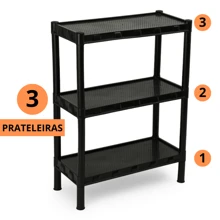 Kit 2 Prateleiras Estantes Modular Multiuso 3 Andares Organizadoras Lavanderia Quarto Cozinha