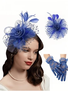 3 Stück Faszinator Hüte und Spitzenhandschuhe für Damen - elegante Teepartyhüte 2024, 1950er Jahre Kentucky Derby Hüte, Haar-Clips für Braut und Hochzeitspartys, Vogelkäfig Schleier Haarband, 1920er Jahre Kopfschmuck für Pferderennen, Vintage Bridgerton Fedora Baskenmützen, 50er Jahre Outfit Kirchenhüte, schwarzer Schleier für Begräbnisse, 1940er Jahre Kleider, viktorianische Pillbox Hüte, Lolita Accessoires für Damen und Mädchen, Geburtstagsgeschenk, Muttertag, Halloween, Weihnachten