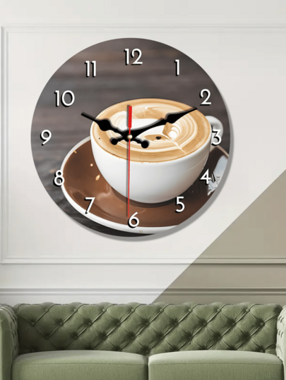 [10 12 Inch Wooden Clock],Silent Coffee Cup Wand Klok Creative Cafe Home, Office, Shops view 5