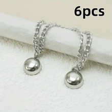 2/3/4/6pcs Magnetic Scarf Clips - No Sewing Required, Detachable Rings, Minimalist Round Chain Buckle | Multi-Functional Apparel Fastener, Secure & Fitted - Multicolor - View 25