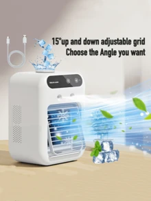 1 Portable Air Conditioner Fan Humidifier Diffuser, Mini Evaporative Air Cooler, Office Humidifier Cooling, Bladeless Desk Fan, With Rechargeable 1800mAh Battery, Misting Cooling Device, Air Conditioner Fan, Suitable For Home And Office