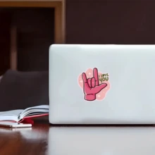 Pegatina de vinilo con gesto de "Te amo" - Estilo retro con acabado mate, autoadhesiva, forma asimétrica para coche, motocicleta, portátil y talla grande - Fácil de aplicar, calcomanía para vehículos, pegatinas de motocicleta