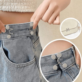1/2/4pcs Round Waist Tightener Buckle Pants Pins For Jeans, Skirts, Pants, Collar Buttons Brooch Pins For Women And Men, High Quality Metal, Durable, No Tools Instant Pants Adjustable Button Pins, Metal Anti-Walking Light Brooch, Fashion And Detachable Pants Clip, Travel Essential, Bag Accessories For Girl, Student And Gift For Mom