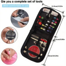 Portable Sewing Kit Box, 10pcs Home Sewing Tools Set, Includes Sewing Accessories And Supplies Multi-Color Threads, Needles Kit, For Minor Repairs, Basic Mini Travel Sewing Kit For Emergency Mending - Multicolor - View 3