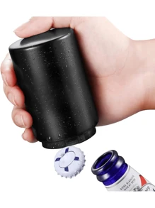 Abrebotellas de cerveza automático portátil, abridor de botellas de cerveza de plástico con presión, accesorio de cocina para el hogar, bares, campamentos, fiestas, restaurantes, regalo para el padre