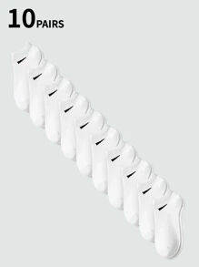 15/10/9/1 pares de calcetines unisex, calcetines deportivos, calcetines de moda, calcetines tobilleros blancos/negros/grises, colores lisos y estilo sencillo, aptos para uso casual diario