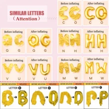 16 英寸字母铝箔气球 A-Z、银色、红色、蓝色、粉色、玫瑰金、年龄数字、姓名英文字母聚酯薄膜气球适用于成人、婚礼、生日派对、周年纪念、装饰、照片道具