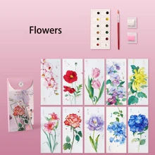 10 ورقة/طقم مجموعة دليل كتاب بورق مائي DIY لوحة مائية, دفتر مائي محمول, علامة كتاب مصنوعة يدويًا, ورق تلوين ملائم كهدايا الأعياد, عودة إلى المدرسة, لوازم مدرسية