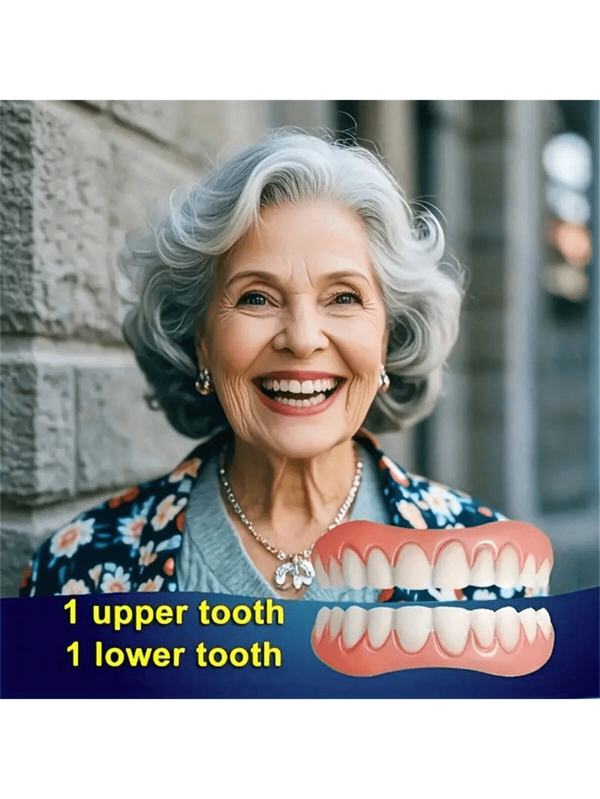 2 pièces/Set Bijoux dentaires, Nouvelle couverture de dents en silicone d'été pour dents manquantes ou jaunes, s'adapte à toutes les dents, convient pour un port quotidien ou en fête, stimule la confiance et le sourire