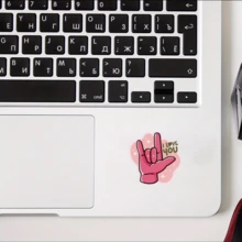 Pegatina de vinilo con gesto de "Te amo" - Estilo retro con acabado mate, autoadhesiva, forma asimétrica para coche, motocicleta, portátil y talla grande - Fácil de aplicar, calcomanía para vehículos, pegatinas de motocicleta