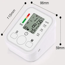 1 pieza Monitor de presión arterial, instrumento de medición automático de presión arterial doméstico, monitor de presión arterial de tipo brazo, monitor de presión arterial en inglés neutro con enchufe USB- ¡Esta herramienta no incluye baterías!