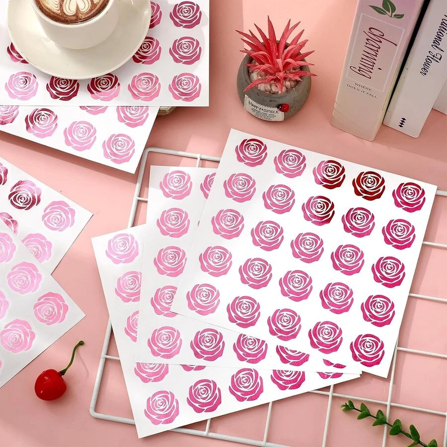 10Pcs Cute Cartoon Rose Sticker Labels, Multi-Functional Office Stationery Decoration, And Sealing Stickers All In One Stop, Creating A Super Cute And Fun Atmosphere - Multicolor - View 1