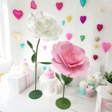 Flor artificial rosa de PE, flor de espuma, gran flor falsa, cabeza de flor europea para decoración de bodas, pared, ventana y fondo - Multicolor - Ver 5