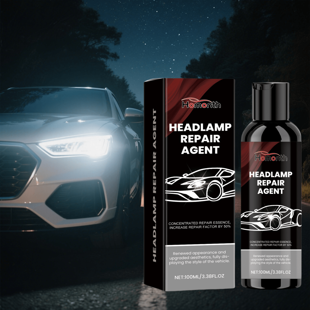 Super Bright! Car Headlight Cleaner - Makes Headlights Clearer, Brighter, And Shiny! Car Headlight Maintenance, Removes Stains, Brightens, Polishes, Headlight Cleaner.
