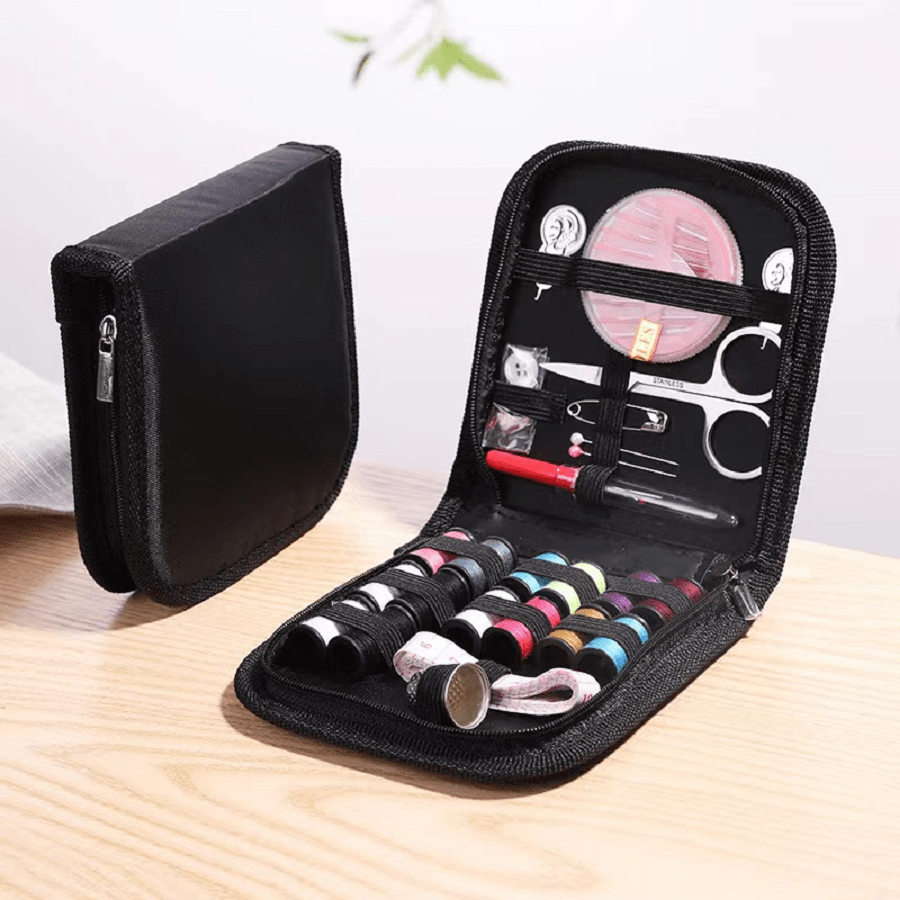 Boîte de couture portable, Ensemble d'outils de couture à domicile de 10 pièces, comprenant des accessoires et fournitures de couture, fils de plusieurs couleurs, kit d'aiguilles, pour les réparations mineures, kit de couture de voyage mini de base pour les raccommodages d'urgence
