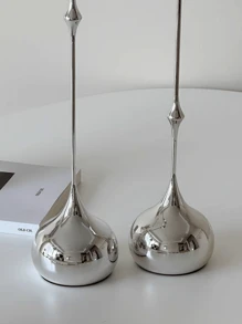 1/3pcs Modern Candle Holder, French Silver Water Drop Metal Candlestick, Iron Teardrop Candlesticks Taper Candle Stand For Home Decor Metal Table Centerpiece Dinner Decorations Tall Candle Holder For Mom, Wife, Grandma